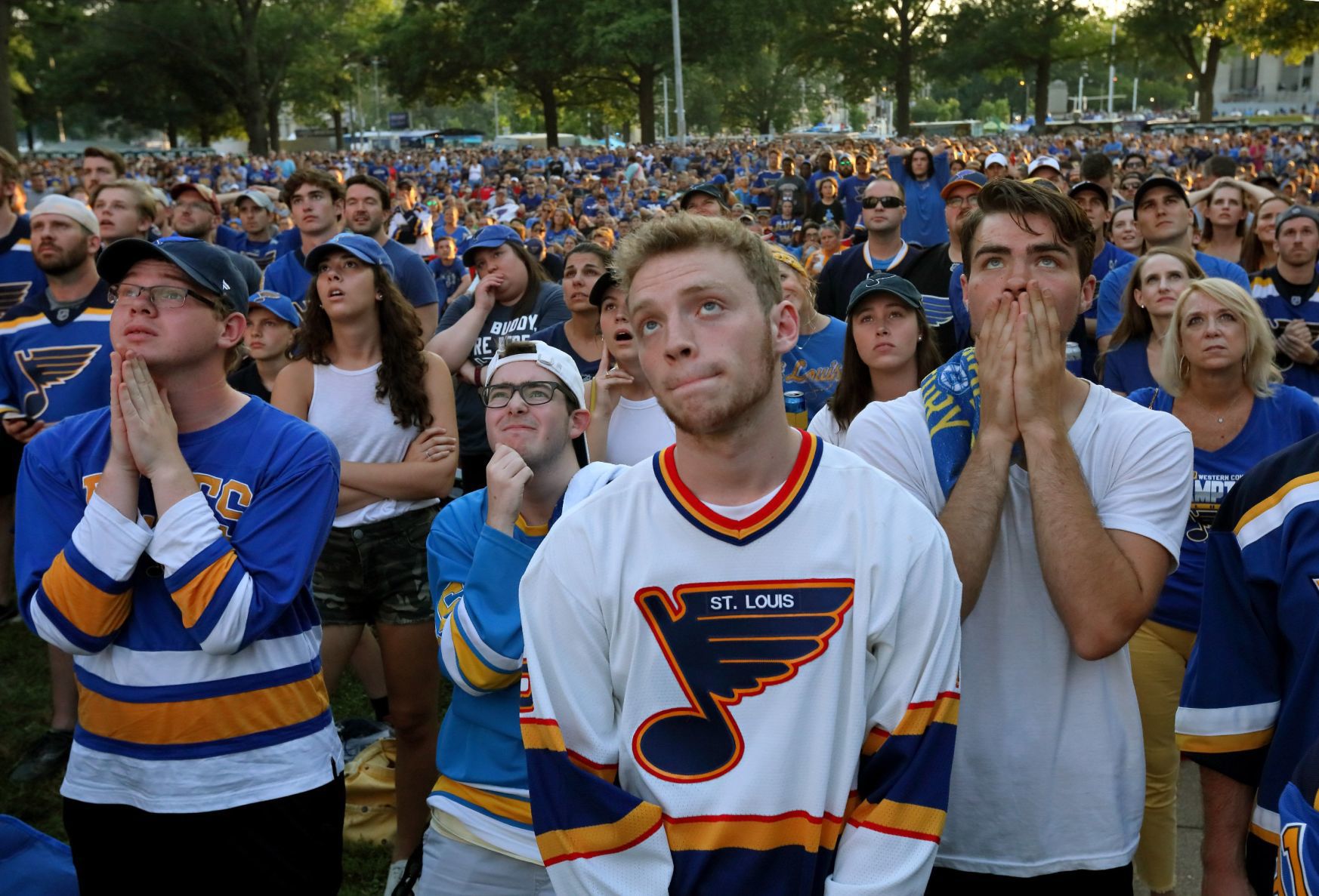St. Louis Blues fans Game 6 watch party
